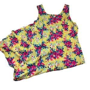 Koret 100% Rayon Feminine Floral Button Down Maxi Sundress Women's Size XL